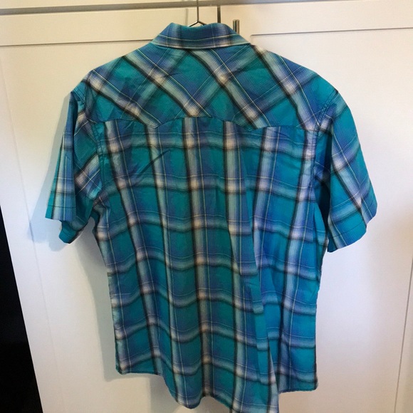 MENS LARGE WRANGLER SNAP BUTTON UP PLAID SHIRT - Picture 4 of 4